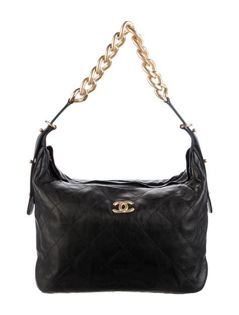 black chanel hobo bag|chanel hobo bag vintage.